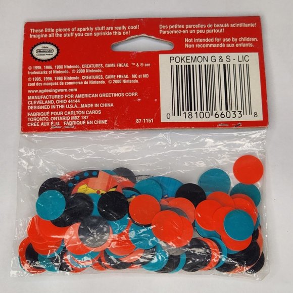 Vintage Set of 5 Pokemon Birthday Cards + 4 Packs of Confetti - 90's Nostalgia! - Picture 3 of 3